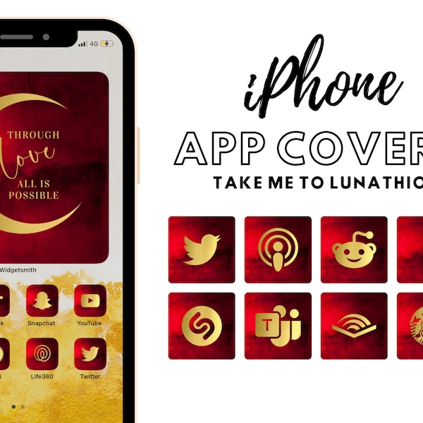 400 Crescent City inspired Gold iPhone app icons + free widgets / Sarah J Maas / iOS 14  / iOS 15 / iOS16 / icons for iPhones / icon bundle