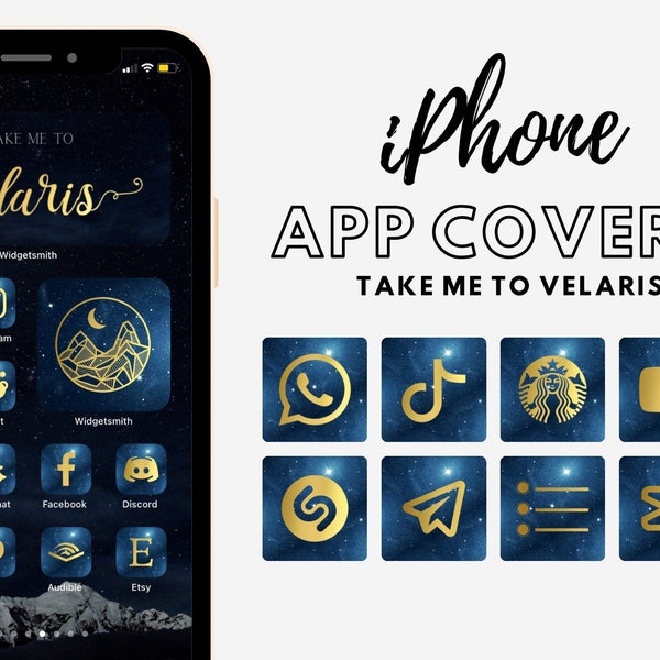 400 ACOTAR inspired Gold iPhone app icons + free widgets / Sarah J Maas / iOS14 app icons / iOS15 / iOS16 / icons for iPhones / icon bundles