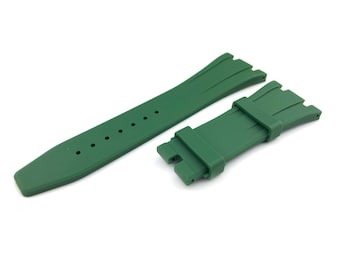 26mm Green Rubber Silicone Strap Band fits AP Royal Oak Deployment Clasp + Pins and Tool