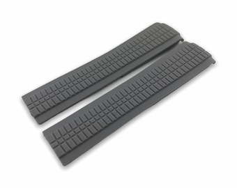 21mm Grey Rubber Silicone Strap Band Clasp/Buckle fit PP Aquanaunt Watches  + Pins and Tool