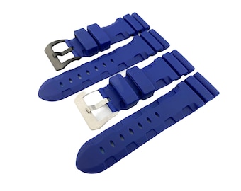 24mm 26mm Navy Rubber Silicone Diving Strap Band fit PAN OFF Watches +Tool and Pins