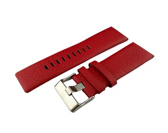 Red Genuine Leather Strap Band fit DZ Watches 24 26 28mm + Pins and Diy Tool