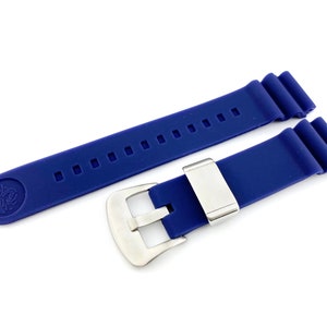 Blue Rubber Strap Band with Pin Buckle fit SKO Prospex Turtle Watch 22mm + Tool and Pins