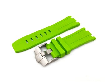28mm Green Rubber Silicone Strap Band fits AP Royal Oak Offshore BUCKLE