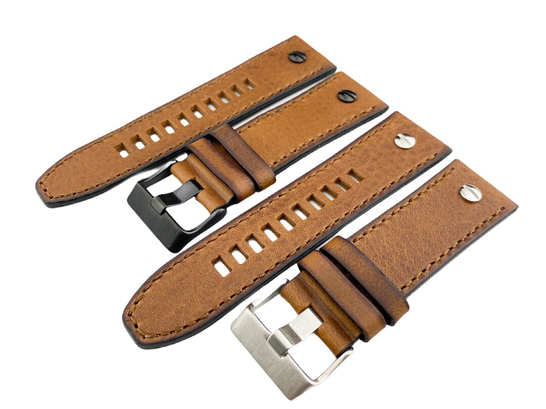 Dark Brown Vintage Genuine Leather Strap Fits DZ Watches 24 26 28mm - Etsy