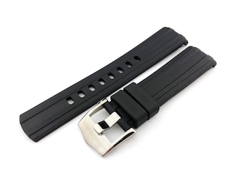 20 mm schwarzes Kautschukband Silikonband passend für OMG Aqua Terra und andere Uhrenmodelle mit Schließe/Buckle All Colors + Pind/Tool