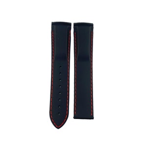 20mm 22mm Black/Red Rubber Silicone Strap Band fits OMG SeaMaster PlanetOcean Watches Deployment Clasp/Buckle All Colours + Pind/Tool image 3