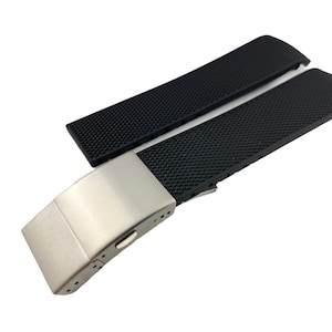 21mm Black Rubber Silicone Strap Band fit LNG Conquest Watches Clasp Buckle + Pins and Tool