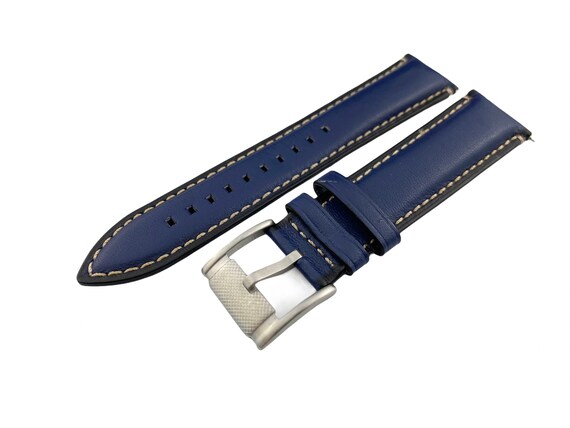 Blue 20 22 24mm Genuine Retro Leather Watch Strap Band for FSL