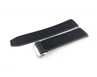 21mm 22mm Black Rubber Silicone Strap Band fits OMG SpeedMaster Watches Deployment Clasp/Buckle All Colours + Pind/Tool