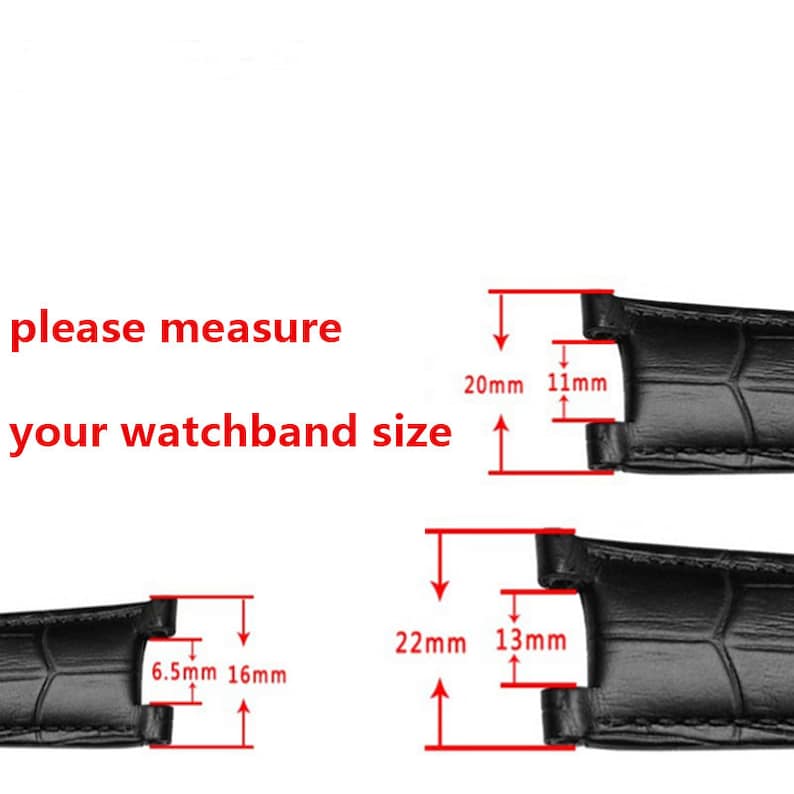 Bracelet de montre noir avec coutures blanches 20 x 11 mm 22 x 13 mm style cuir véritable pour montres G-C, épingles incluses image 4