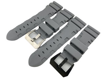 24mm 26mm Grey Rubber Silicone Diving Strap Band fit PAN OFF Watches