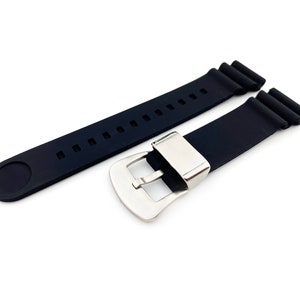 Black Rubber Strap Band with Pin Buckle fit SKO Prospex Turtle Watch 20 22mm + Tool and Pins