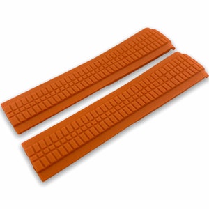 21mm Orange Rubber Silicone Strap Band Clasp/Buckle fit PP Aquanaunt Watches  + Pins and Tool