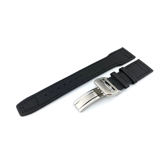 Buy 22mm Black Canvas leather Strap band Fit I C Pilot Watches Buckle clasp Tool and Pins Online in India Etsy