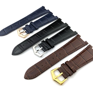 25mm Black/Brown/Navy Leather Strap Band fits PP Nautilus Watches + Pins and Tool