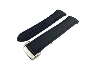 20mm 22mm Black Rubber Silicone Strap Band fits OMG SeaMaster PlanetOcean Watches Deployment Clasp/Buckle All Colours + Pind&Tool