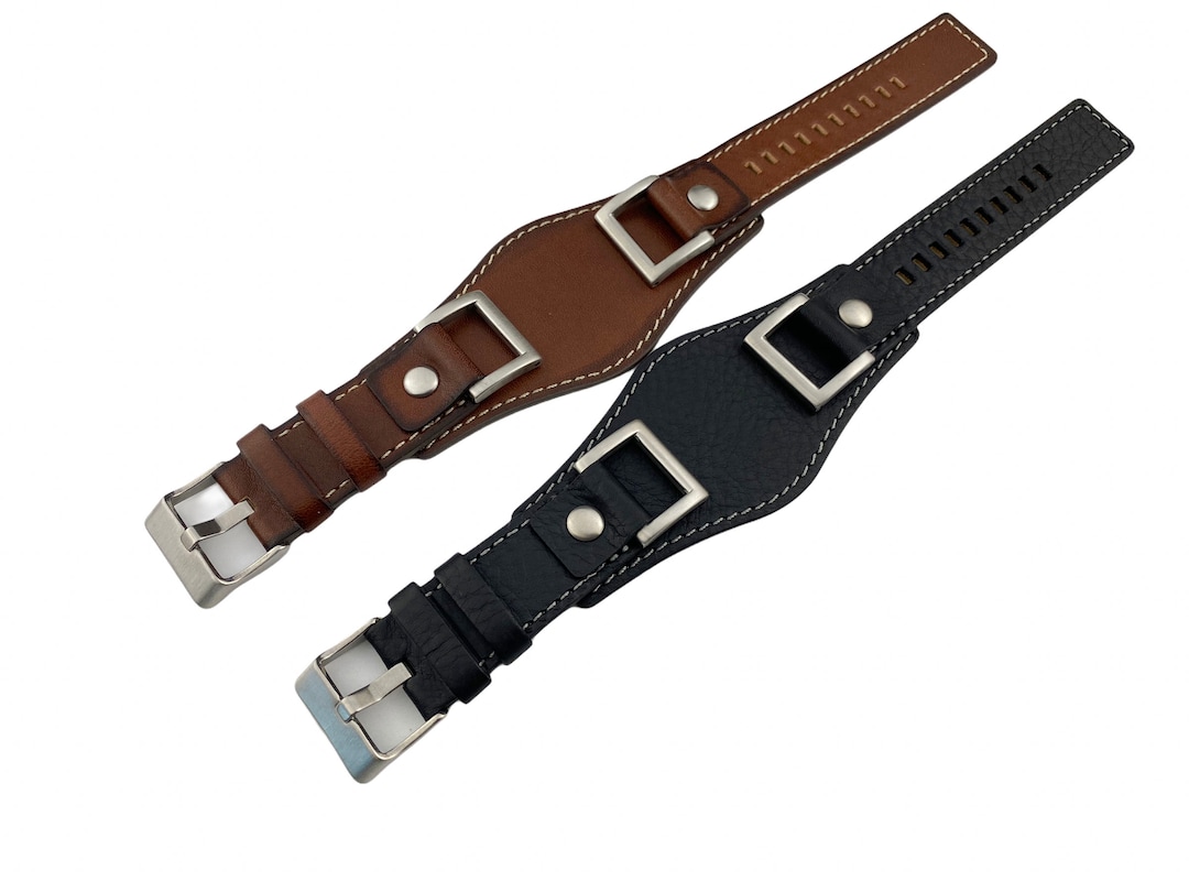 Cinturino per orologio in vera pelle marrone nero da 24 mm per