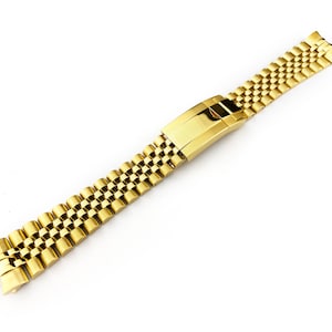 Yellow Gold 20mm Stainless Steel Strap Band Bracelet fit RLX watches Daytona YachtMaster  Sunmariner Datejust Milgauss + pin and tool