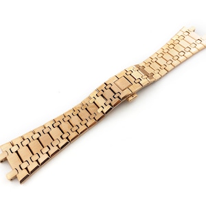 Pulseira de aço inoxidável ouro rosa de 26 mm para relógio AP Royal Oak