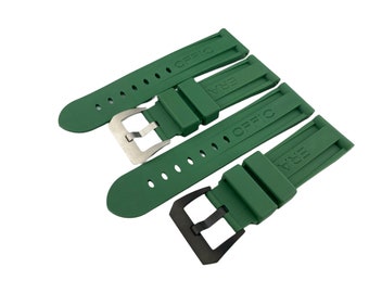 22 24mm Green Rubber Silicone Diving Strap Band fit PAN OFF Watches