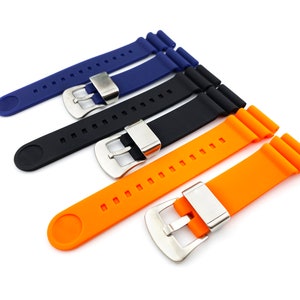 Black / Blue / Orange Rubber Strap Band with Pin Buckle fit SKO Prospex Turtle Watch 20 22mm + Tool and Pins