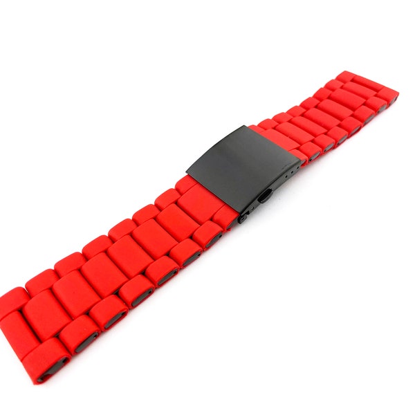 Bracelet en caoutchouc rouge pour montres DZ DZ7396/DZ7370/DZ4289 28 mm 26 mm 24 mm