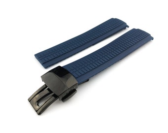 21mm Blue Rubber Silicone Strap Band Clasp/Buckle fit PP Aquanaunt Watches  + Pins and Tool