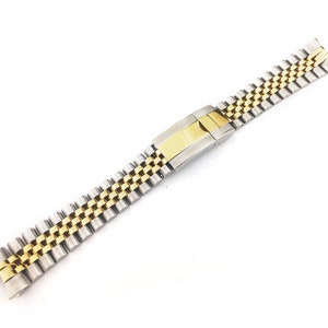 Silver Yellow Gold 20mm Stainless Steel Strap Band Bracelet fit RLX watches Daytona YachtMaster  Sunmariner Datejust Milgauss+pin and tool