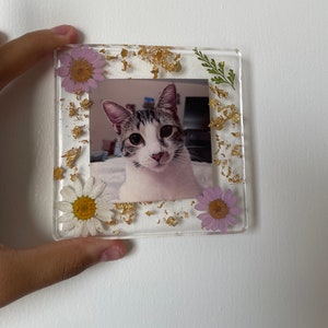 Resin photo: Square photo frame with photo/ note| Christmas Gift| Birthday Gift| Anniversary Gift|