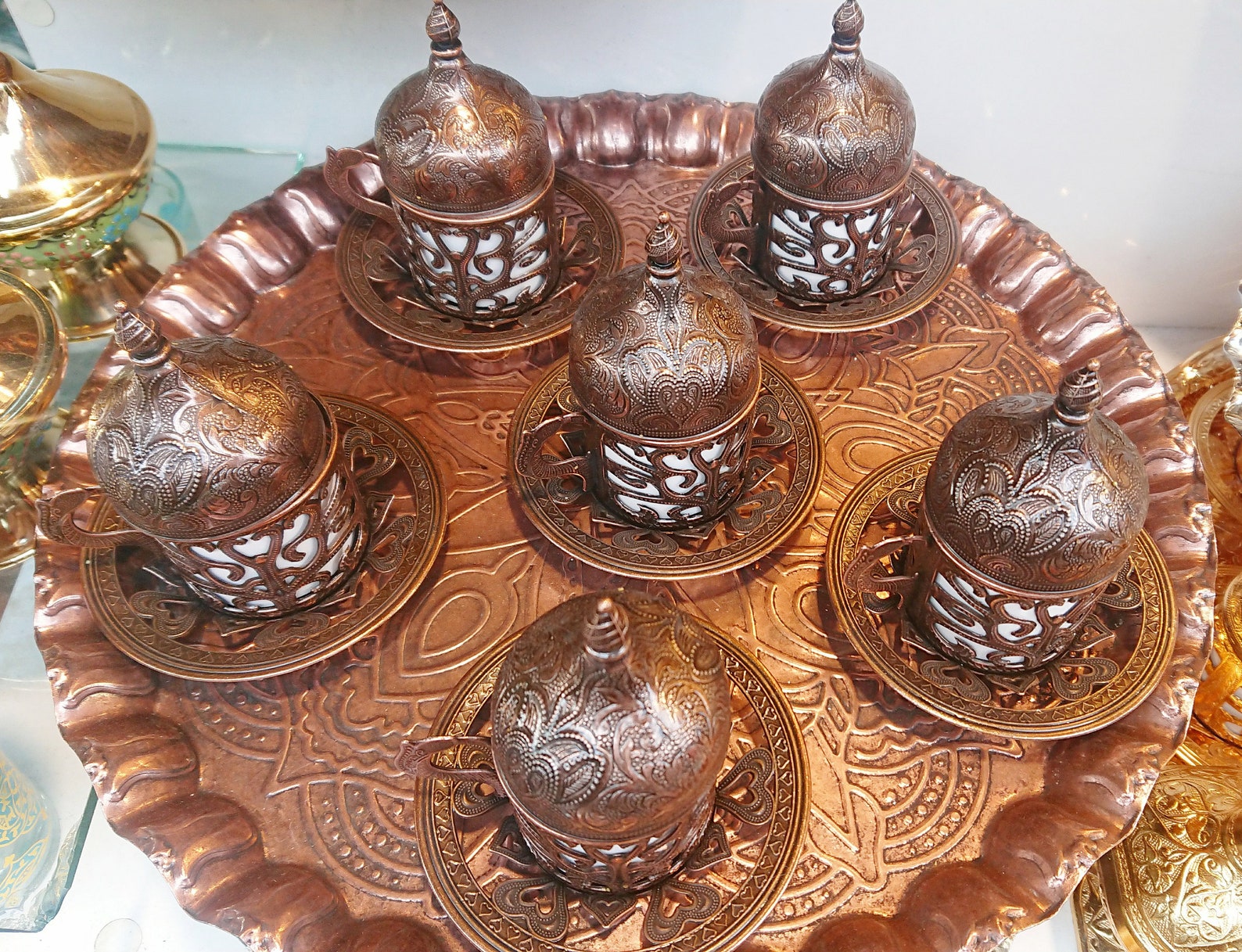 Home Kitchen Turkish Coffee Set Espresso Cup Tray Traditional Etsy