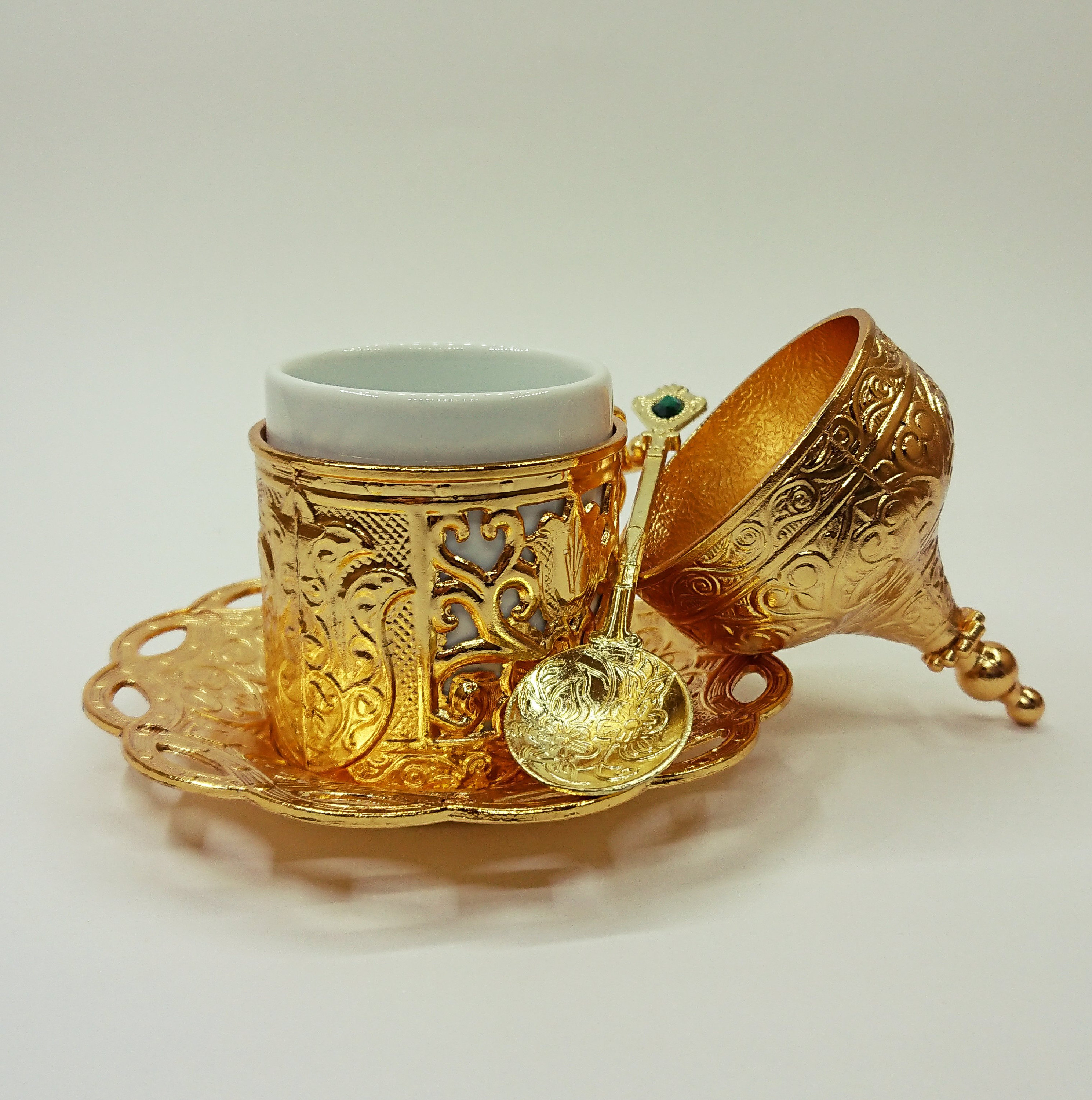 Kitchen Gold Pattern Turkish Coffee Set Cup Handmade Gift Etsy