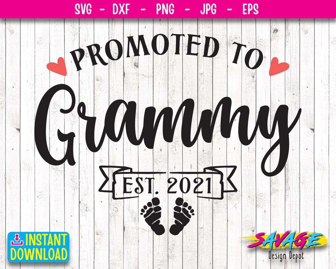 Download Baby Announcement SVG Grammy SVG cut file Promoted to | Etsy