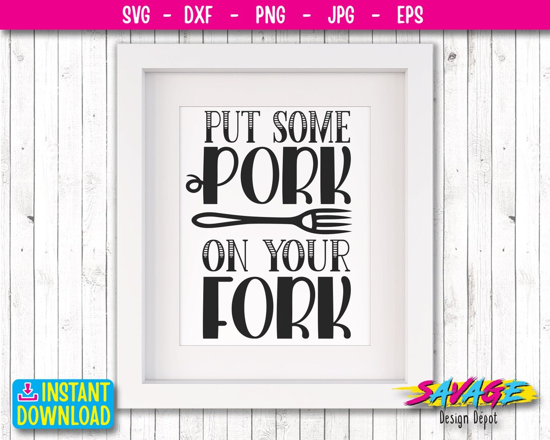 Put Some Pork on Your Fork SVG, BBQ Svg Pulled Pork Svg , Kitchen Towel