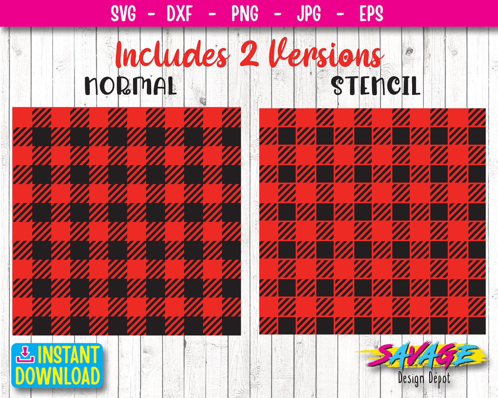 Buffalo Plaid Pattern SVG Buffalo Plaid Pattern Stencil SVG Etsy