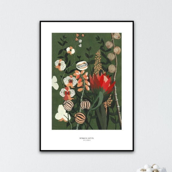 Poster - Botanische tuin, maten: A4, 30x40cm, 40x50cm, 50x70cm, 8x12inc, 12x16inc, 16x20inc, 20x28inc