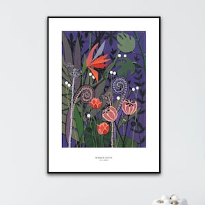 Poster - Botanischer Garten, Größen: A4, 30x40cm, 40x50cm, 50x70cm, 8x12zoll, 12x16zoll, 16x20zoll, 20x28zoll
