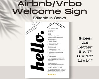 Airbnb Welcome Sign Template: Modern House Rules (Digital Download)