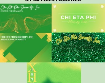 Fondos virtuales de la hermandad Chi Eta Phi: verde y amarillo (5 archivos PNG)