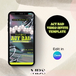 Digital Birthday Itinerary Template | Modern Video Birthday Weekend Planner Template | Birthday Party Mobile Itinerary Editable Invite