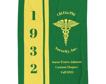 Personalized Chi Eta Phi Sorority Plush Blanket | Crossing Gift | Chi Nurse | Chi Line Gift