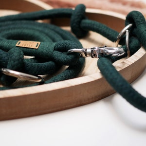 Tauhalsband, Tauleine Dog, Set, Retrieverleine, Dog leash made of cotton dew, Ivy green image 5