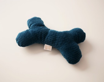 Dog Toys Cordy Bone, Petrol Blue, Handmade, Sustainable