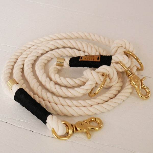 Rope, dew collar, set, retrieverine, cotton line, black wrap