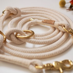 Dew collar, dew line, set, retrieverleine, cotton rope, wrapping cream image 2
