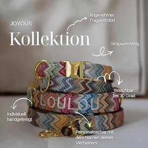 Colorful dog collar | Handmade dog collar | Adjustable | Dog accessory | Zigzag pattern image 2