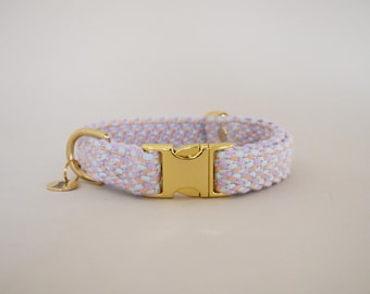 Lilac Pastel Dog Collar | Handmade | Adjustable Dog Collar | Stylish Dog Accessory