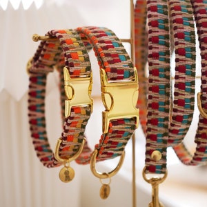 Colorful dog collar | Handmade dog collar | Adjustable | Dog accessory | Zigzag pattern image 4