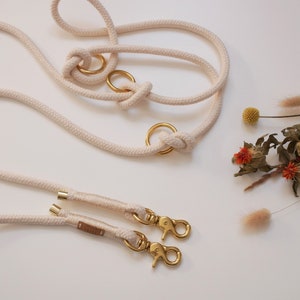 Dew collar, dew line, set, retrieverleine, cotton rope, wrapping cream image 3