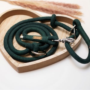 Tauhalsband, Tauleine Dog, Set, Retrieverleine, Dog leash made of cotton dew, Ivy green image 4